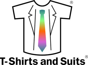 T-Shirts and Suits logo with text