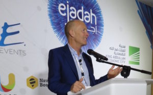 David Parrish creative industries keynote speaker at Ejadah Confex, Saudi Arabia