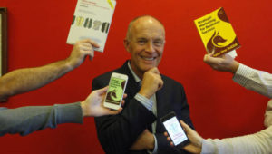 Creative industries book by David Parrish. David with his creative business books and eBooks in Spain